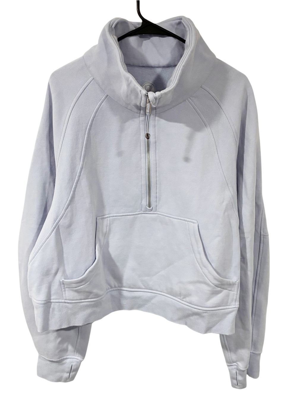 Lululemon Scuba Oversized Half Zip Hoodie Womens XL/XXL Light Blue Cropped
